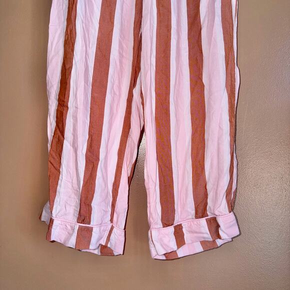 Joyspun Women's Pink Brown Striped Lightweight Pants - Size Small - Picture 6 of 7